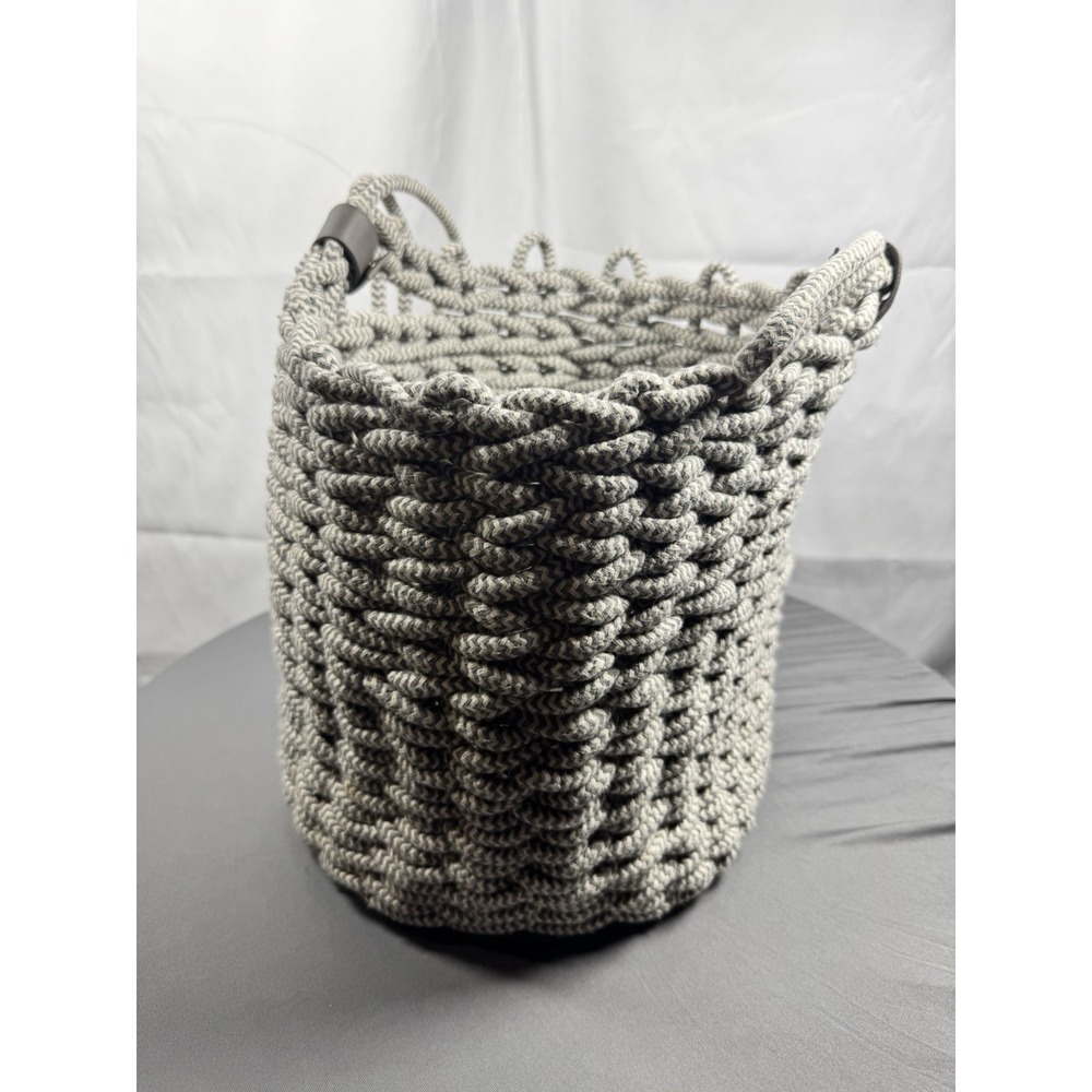 Project 62 Handcrafted 8" x‎ 9" Coiled Rope Fishtail Weave Basket